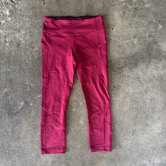 Lululemon Pace Rival Crop Leggings Berry Rumble Size 6‎ - Picture 4 of 8